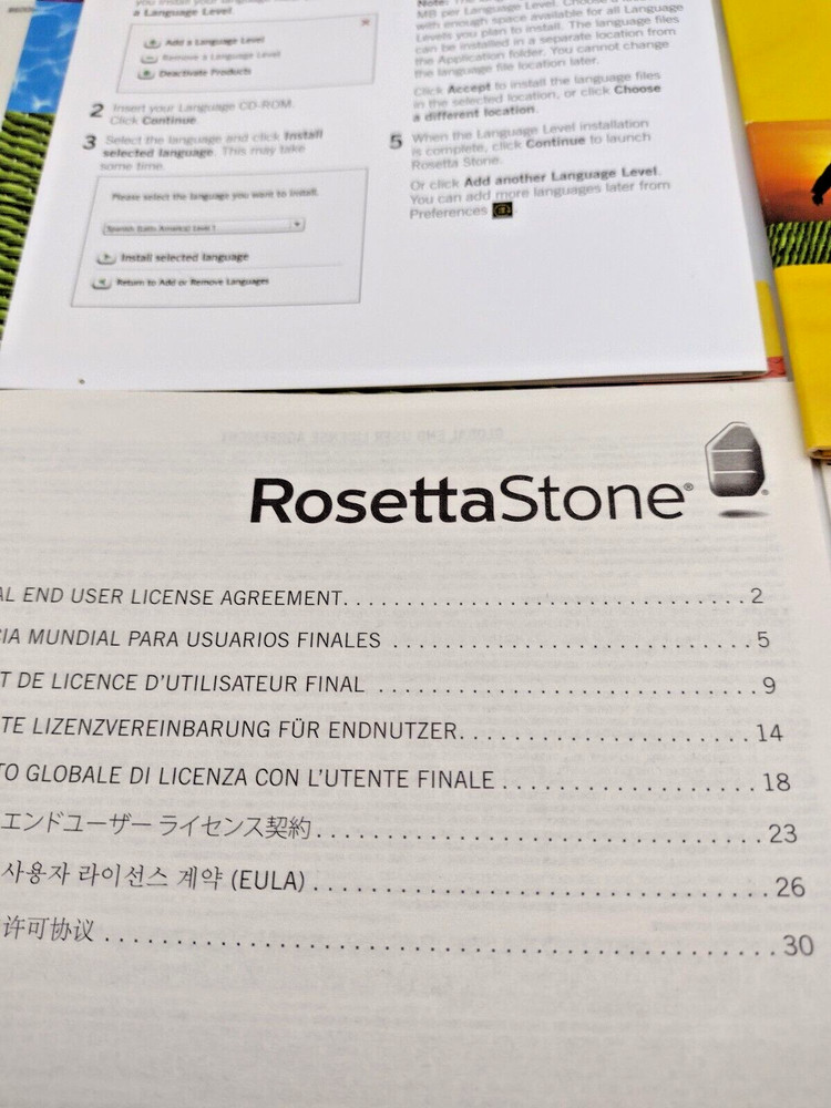 Rosetta Stone Italiano Version 3 Level 1 Italian Language Set w Activation Code