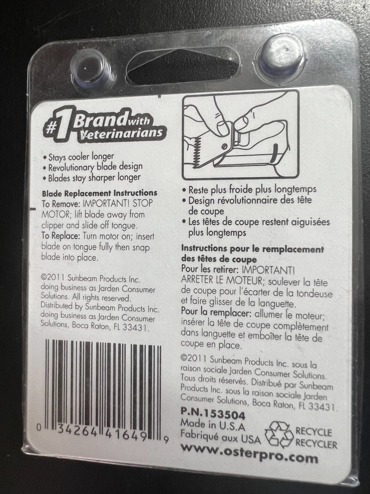 Oster Cryogen-X Accessory Blade Set Size 15 6499