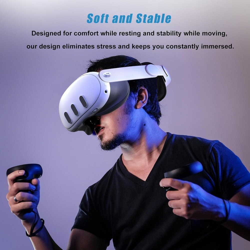 Calycal VR Head Strap Compatible with Meta Quest 3/3S, Adjustable Counterweight
