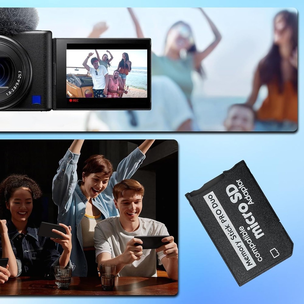 High-Performance PSP Memory Stick Adapter, Micro SD to PRO Duo, Durable Design