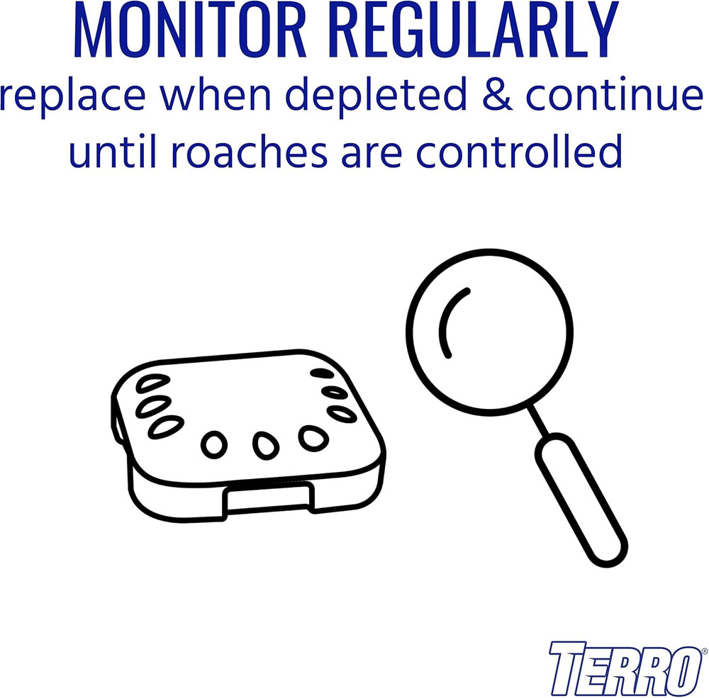 TERRO T500 Indoor Multi-Surface Roach Bait Stations - Indoor Cockroach Killer, 6