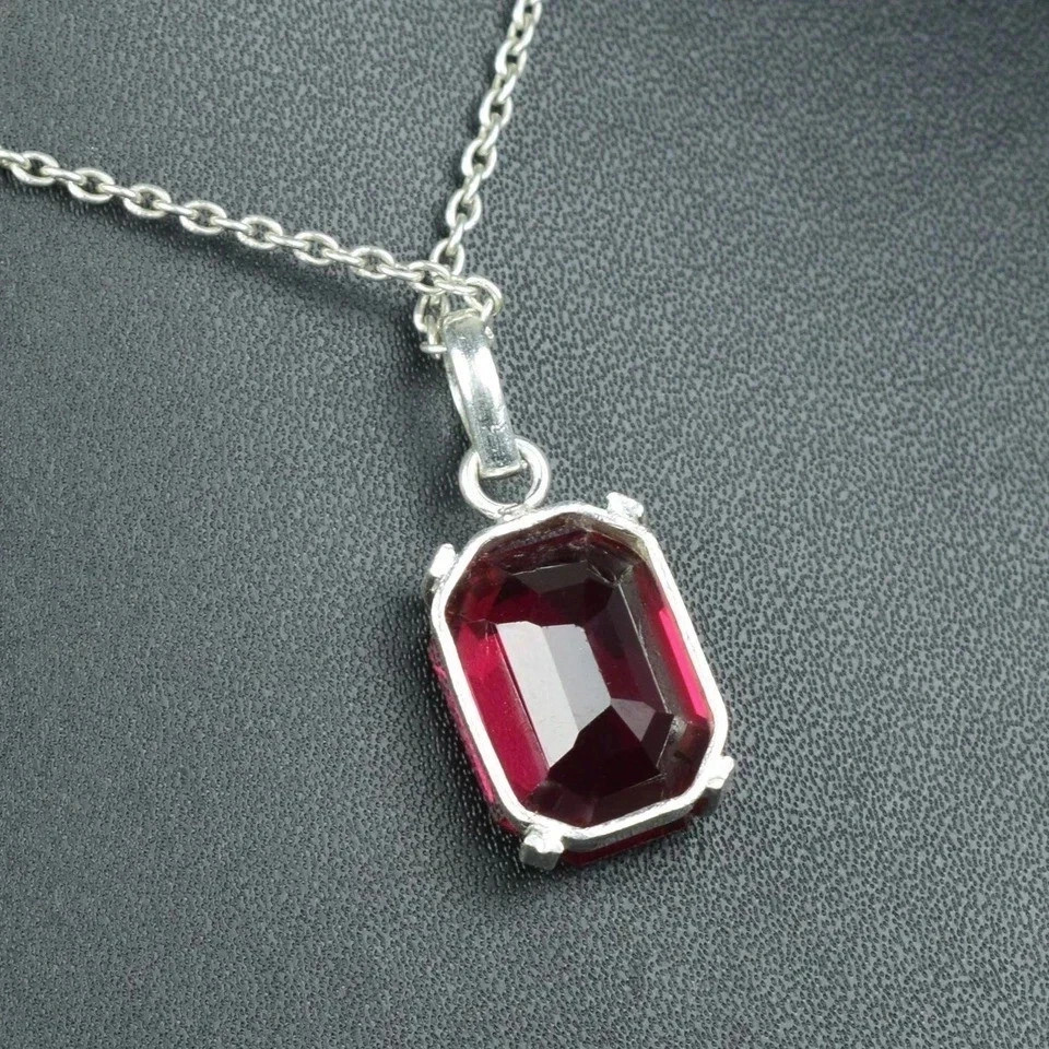 Natural Certified 20 Ct Red Ruby Gemstone Pendant In Solid 925 Sterling Silver