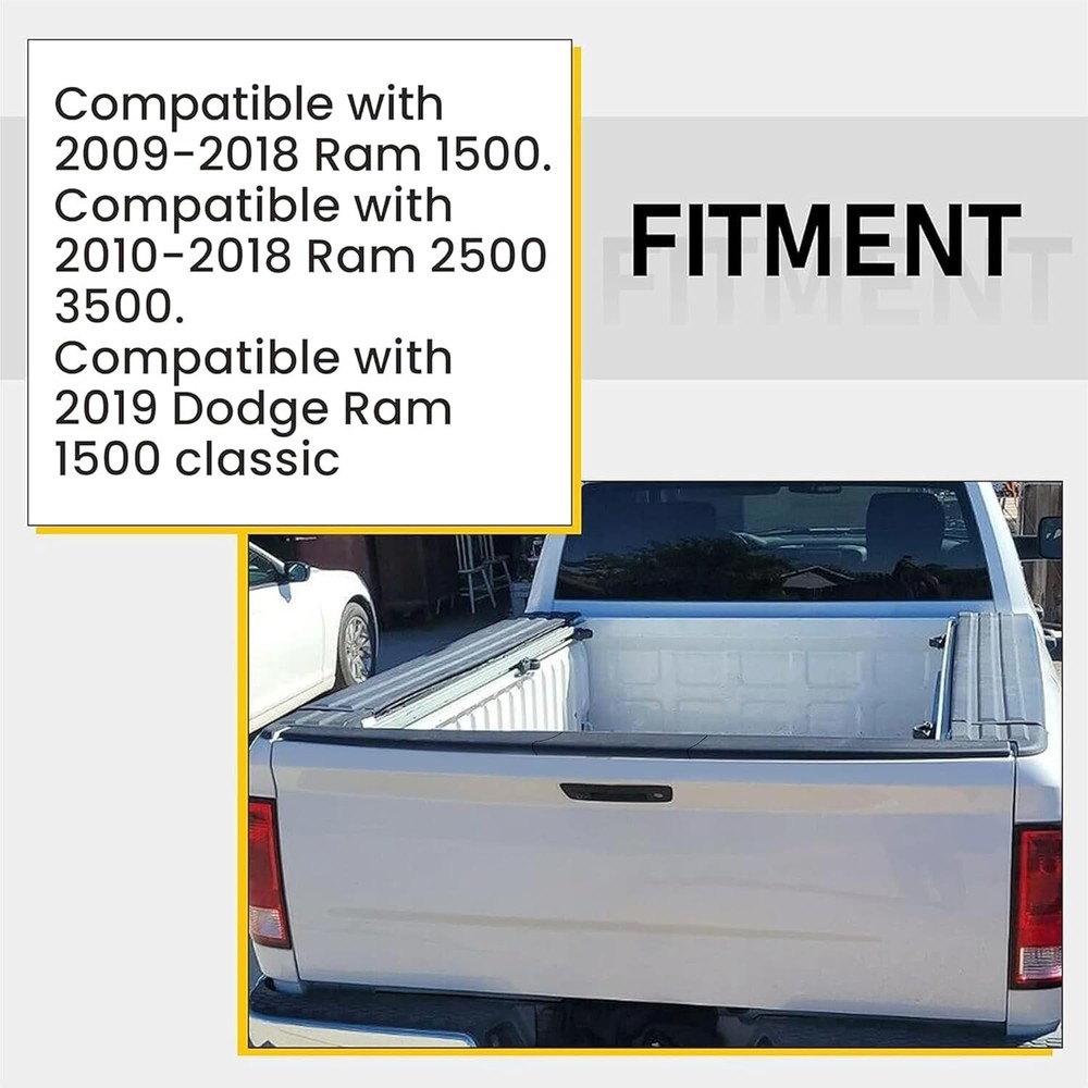 Tailgate Spoiler Molding Cap for 2009-2018 Dodge Ram 1500,Flex Step Cap Top Trim