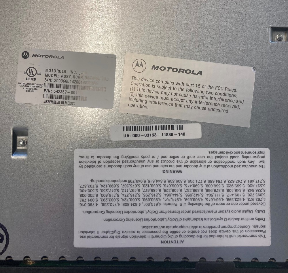 DSR-6050 COMMERCIAL INTEGRATED RECEIVER/ TRANSCODER 542357-001