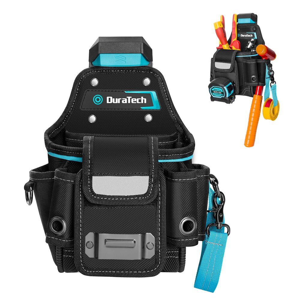 DuraTech Electrician Tool Pouch Expandable Belt Clip Pocket Quick Release Buckle