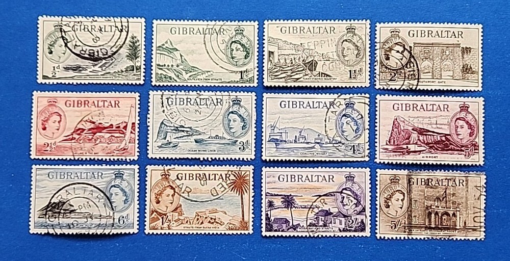 Gibraltar Stamps, Scott 132-143 Short Set Used