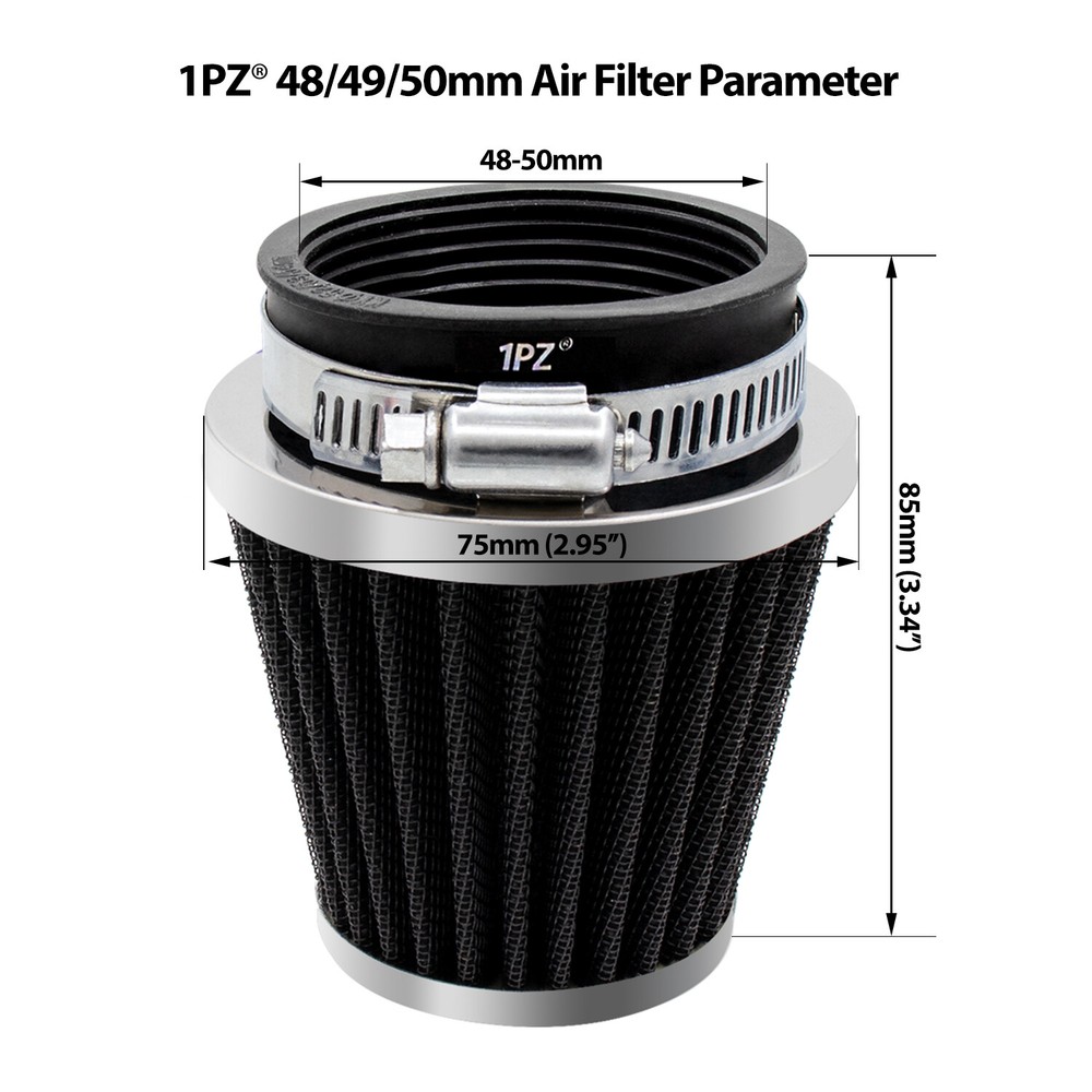 2 High Performance Washable Air Intake Filter Guard 48mm 49mm 50mm Small Engine