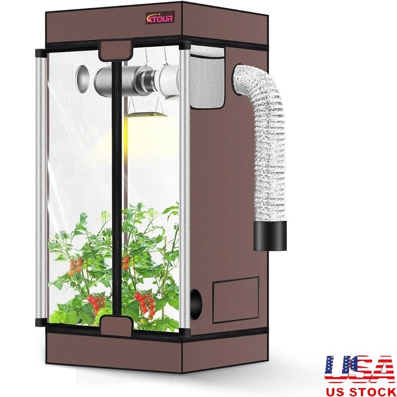 Indoor Grow Tent Hydroponics Durable Reflective Waterproof Easy Access Assembly