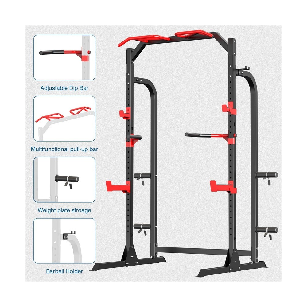 SunHome Power Cage Squat Rack, Power Rack with Pulley System, Adjustable Cabl...
