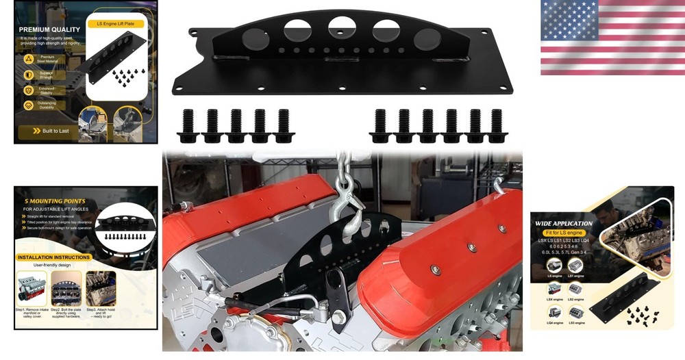 Precision LS Engine Lift Plate for Chevy LS Series | Safe & Efficient Hoisting