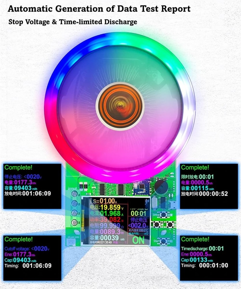 Eyes.sys Electronic Load Tester, USB 180W 200V 20A Multicolor