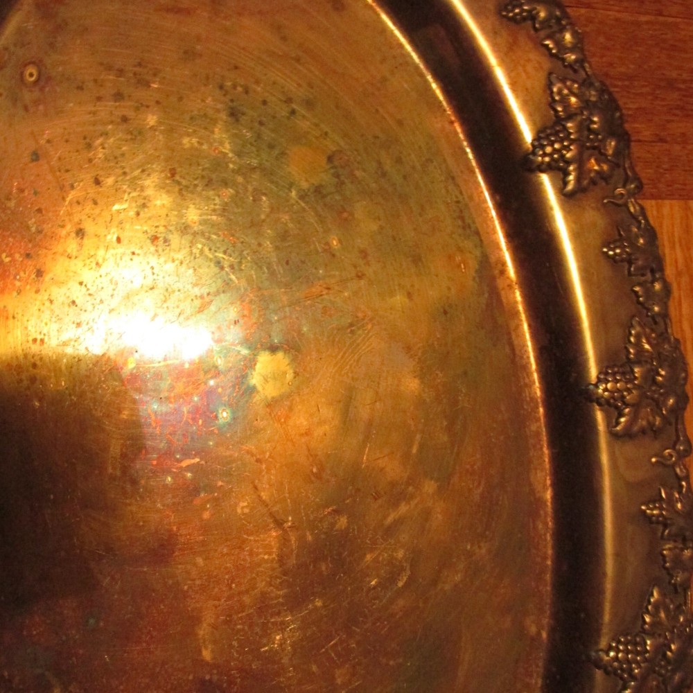 VTG Sheffield Silverplate serving Platter with grape pattern 553E 16" x 11"