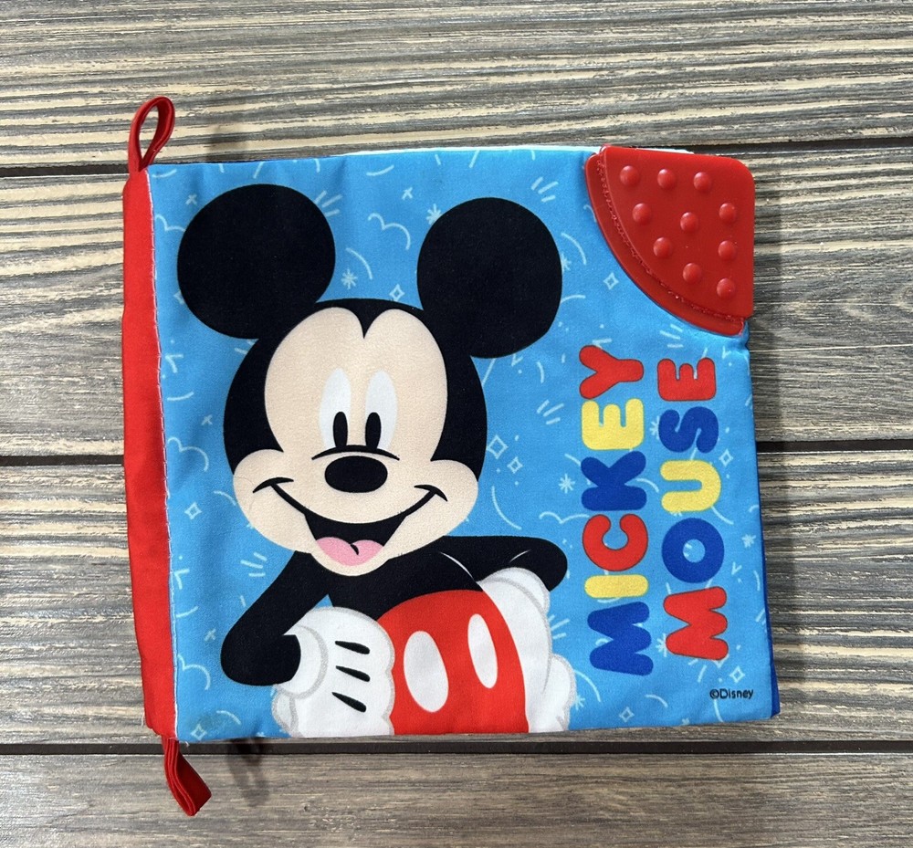 Disney Baby Mickey Mouse Soft Crinkle Book with Teether Corner Toy