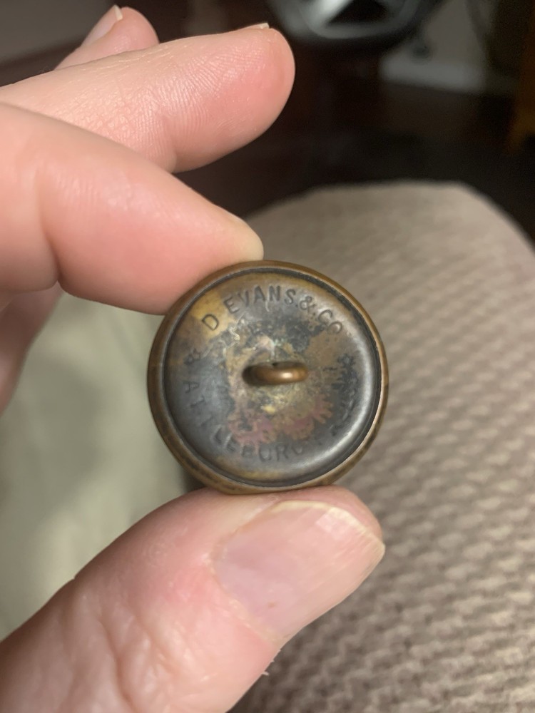 Original World War 2 US Navy Officer’s Coat Button D Evans & Co.