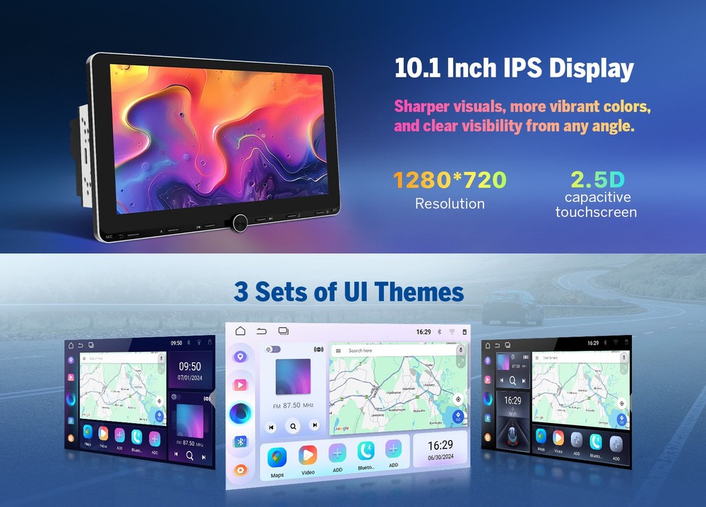 Eonon UX7A PLUS 10.1" IPS Android 4+64 Double DIN GPS Sat Nav Car Stereo CarPlay