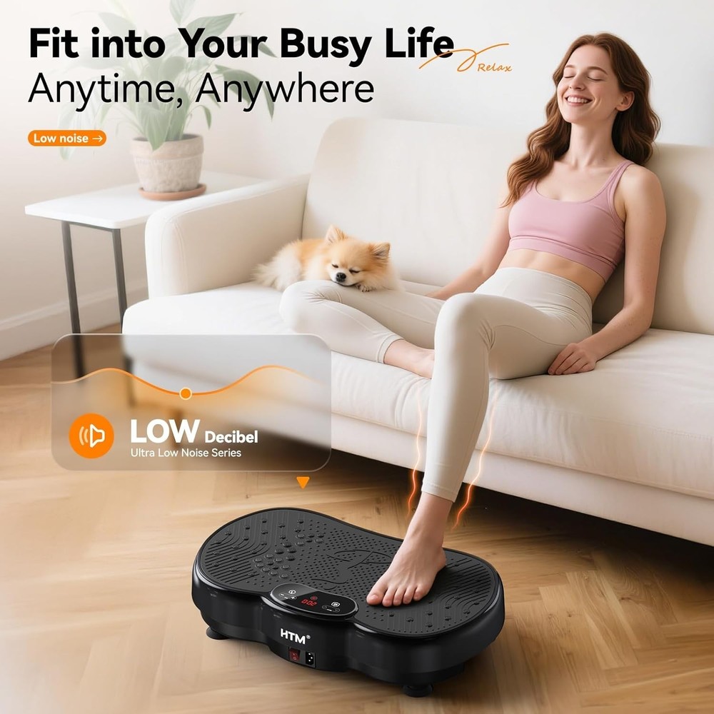 Vibration Plate Exercise Machine Power Vibrate Stand Shake Board 350lbs Capacity