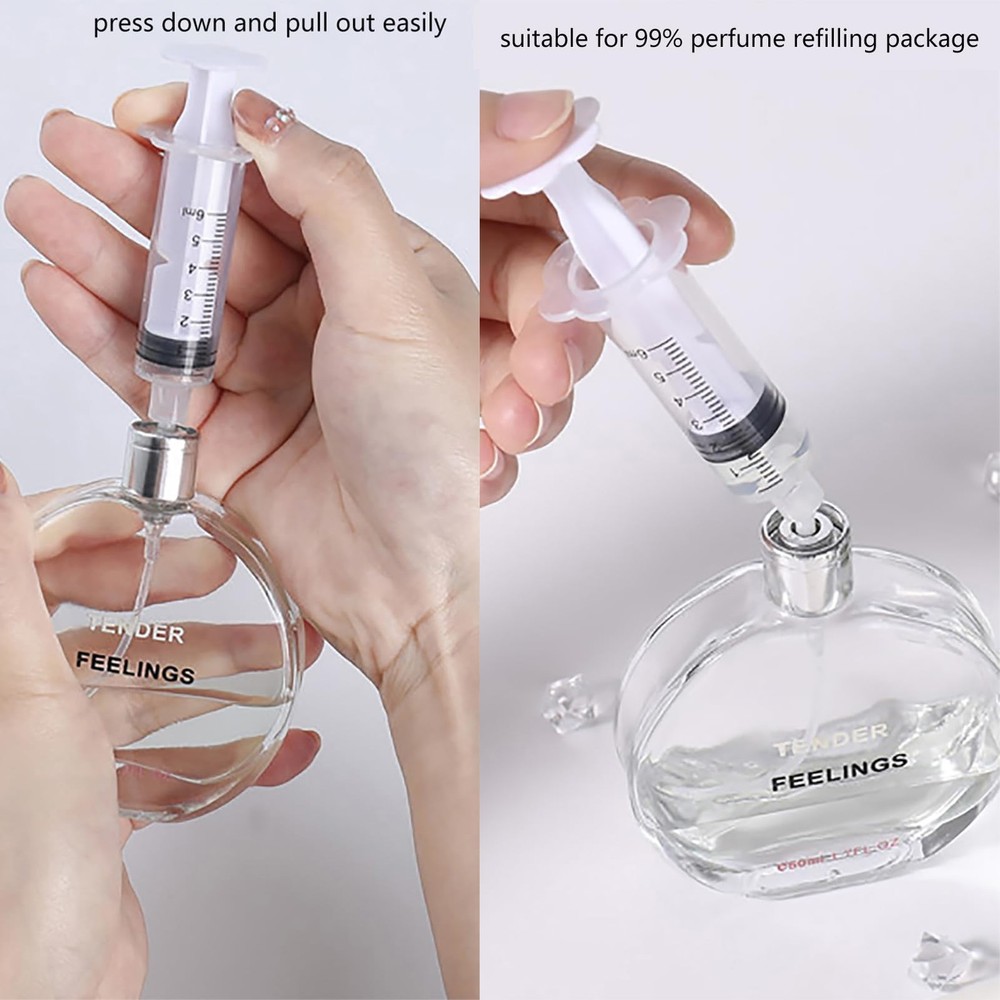 Perfume Refill Tool, 16Pcs Plastic Clear Perfume Dispenser Transfer Set, 8 Sy...