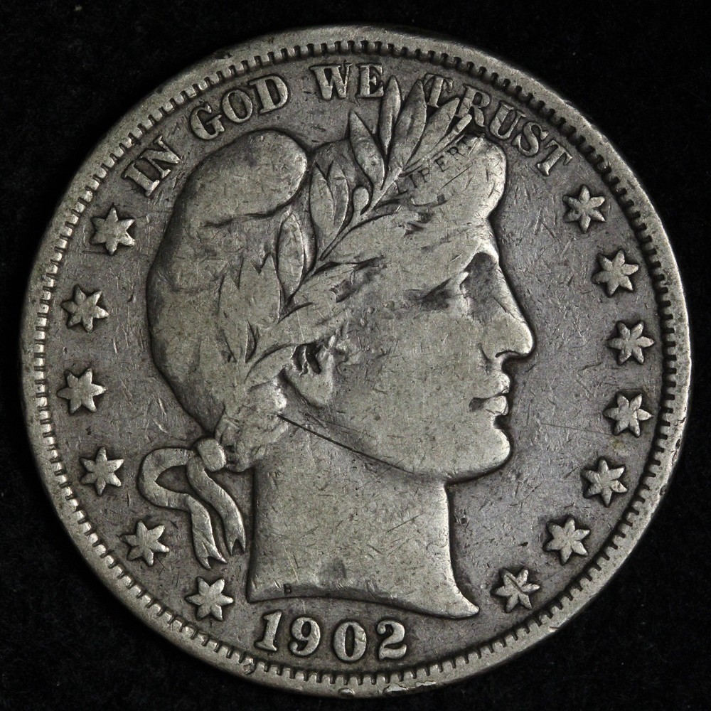 1902 Barber Silver Half Dollar XF E353 DAIMK