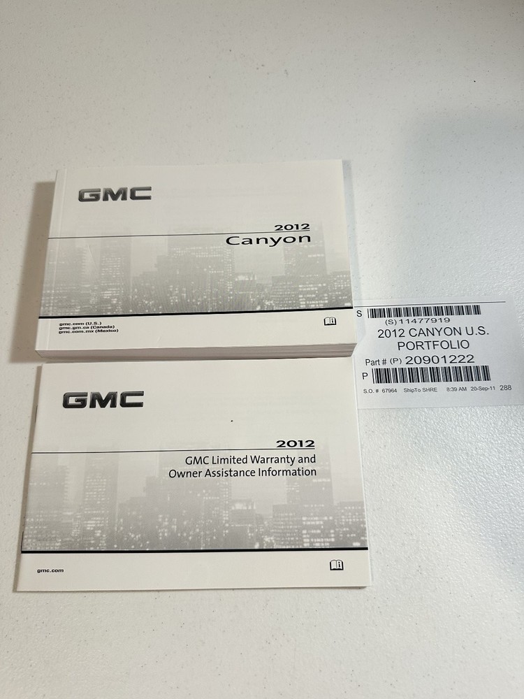 2012 GMC Canyon Owner's Manual Book Set