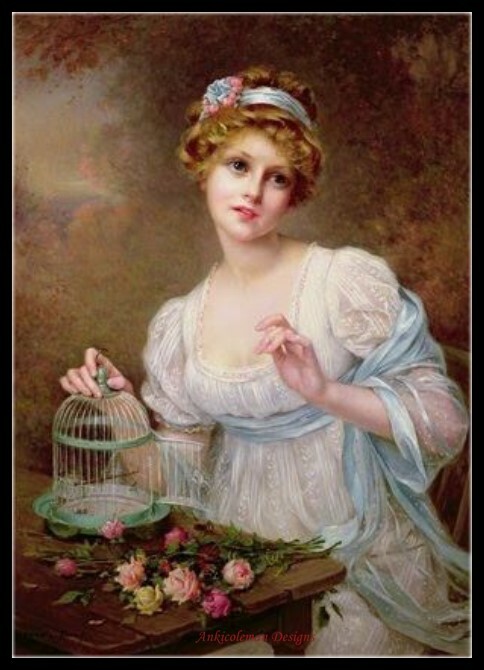 The Empty Birdcage-Counted Cross Stitch Pattern Needlework Chart DIY X Stitch
