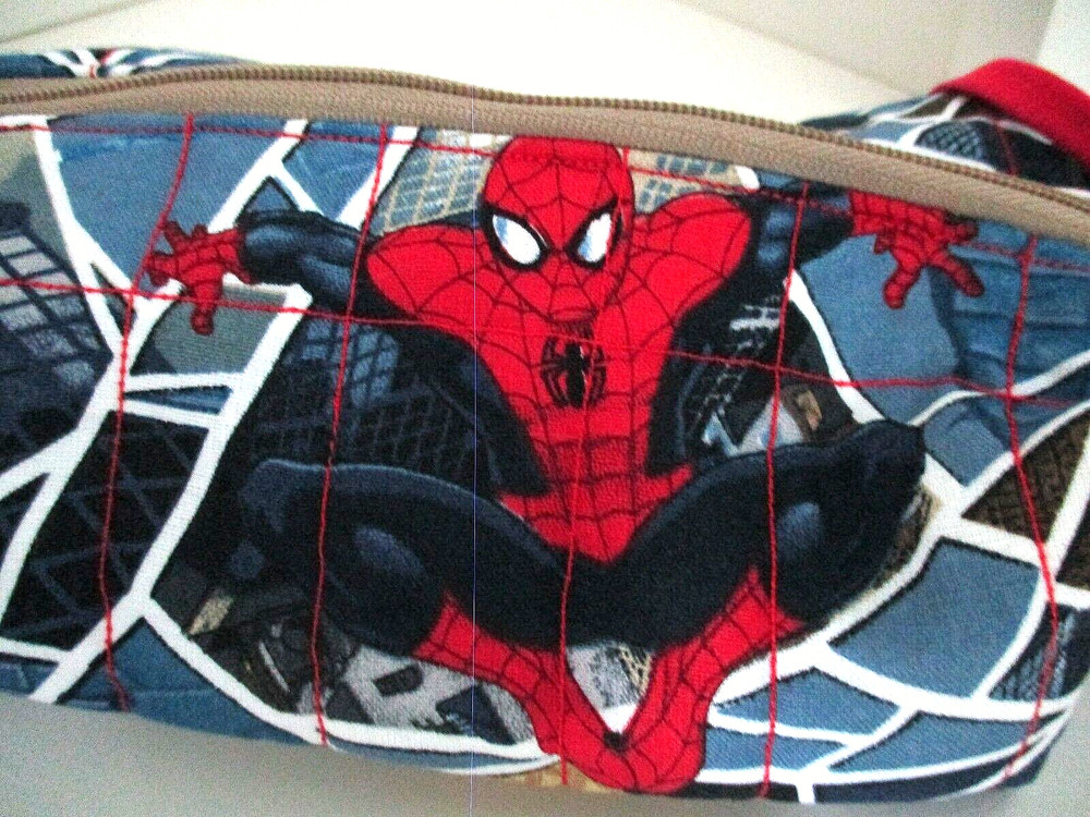 Organizer zipped, lined, and quilted bag SPIDERMAN