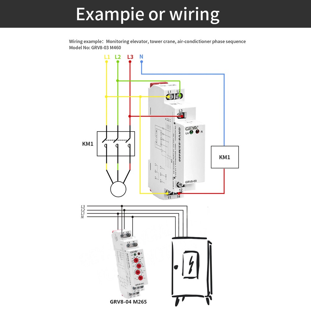 GEYA Three Phase Voltage Monitor Relay Phase Sequence Phase Failure Protection
