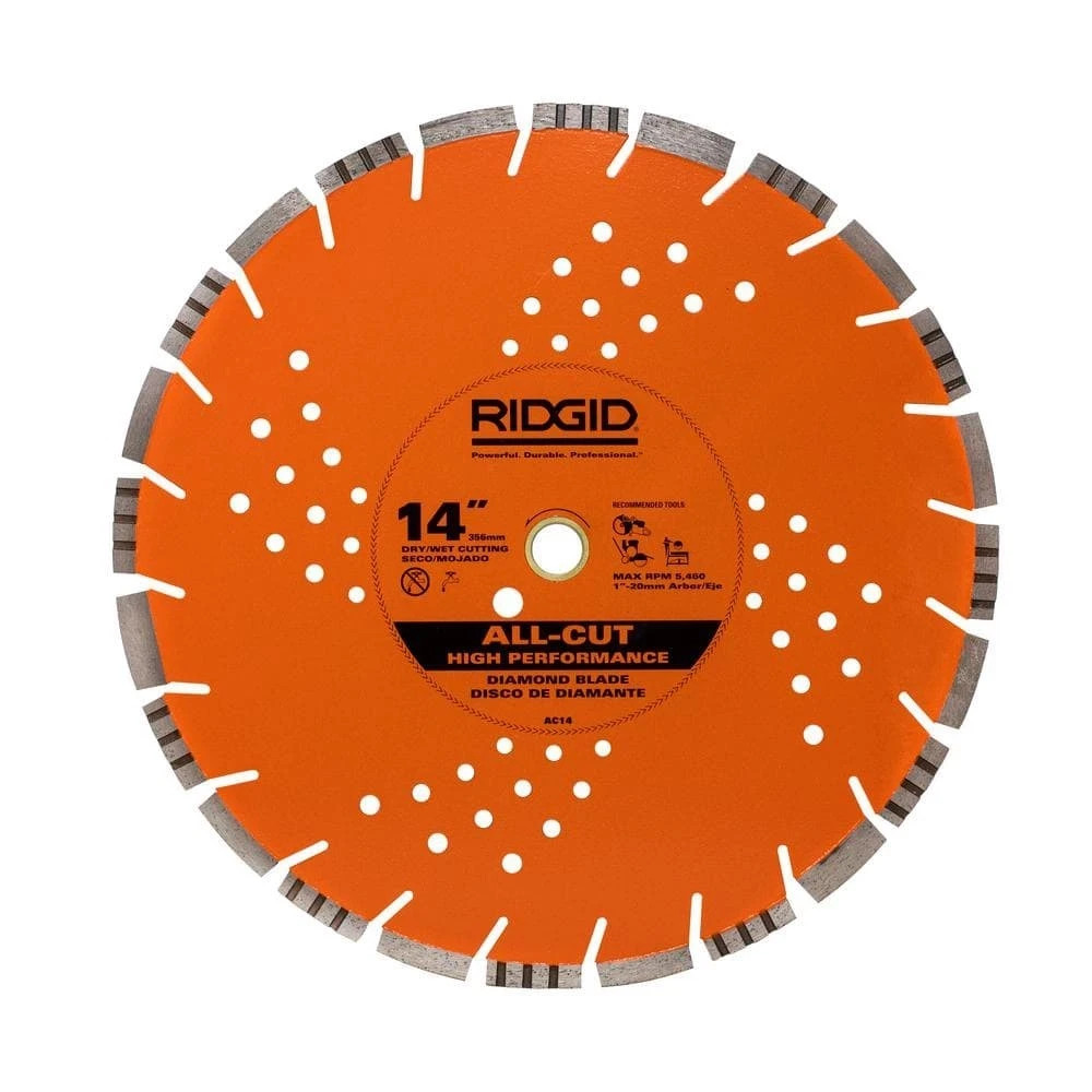 RIDGID 14 in. All-Cut Diamond Blade Segmented Rim Professional Grade