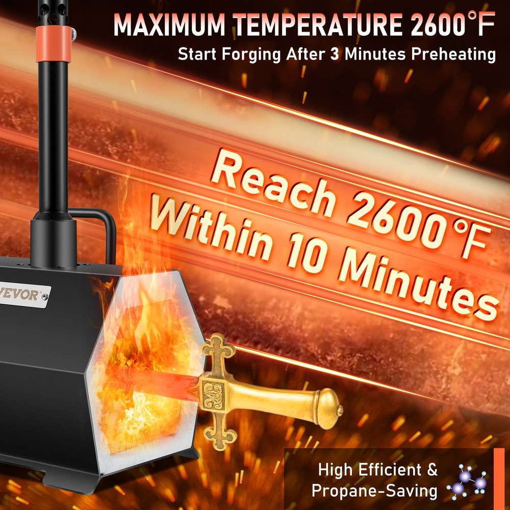 HOT/ Propane Forge Portable,Single Burner Tool and Knife Making,Large Capacity