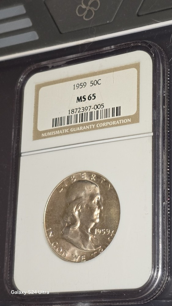 1959 Franklin Half Dollar NG MS65