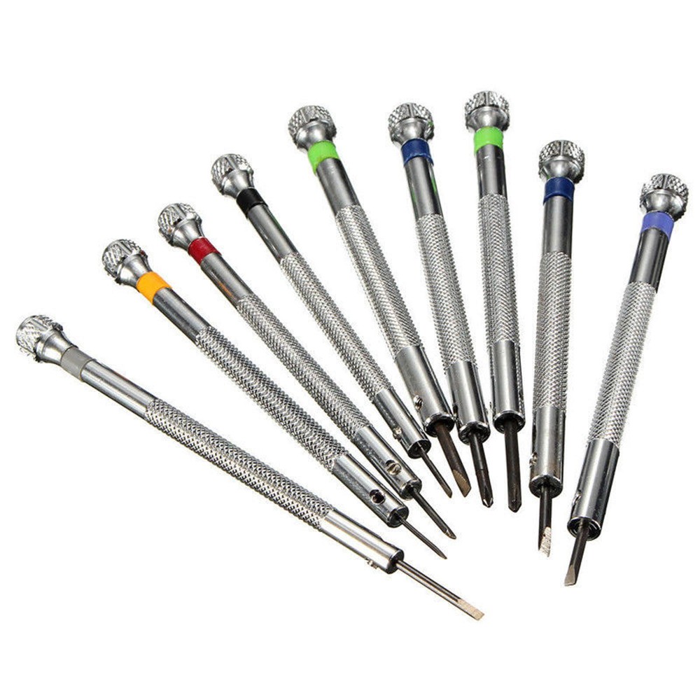 9Pcs/Set Precision Screwdriver Set Watch Slotted Flat Blade Watchmaker 0.8-2.0mm