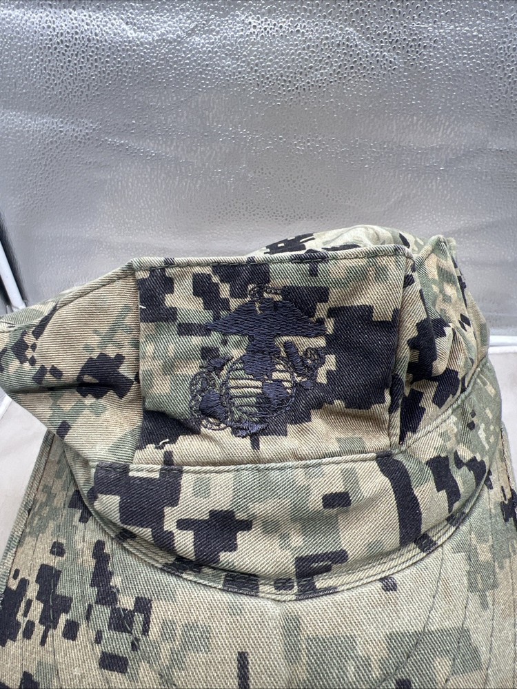 US Marine Corps Camo Utility Cap Size Small Worn (EE612