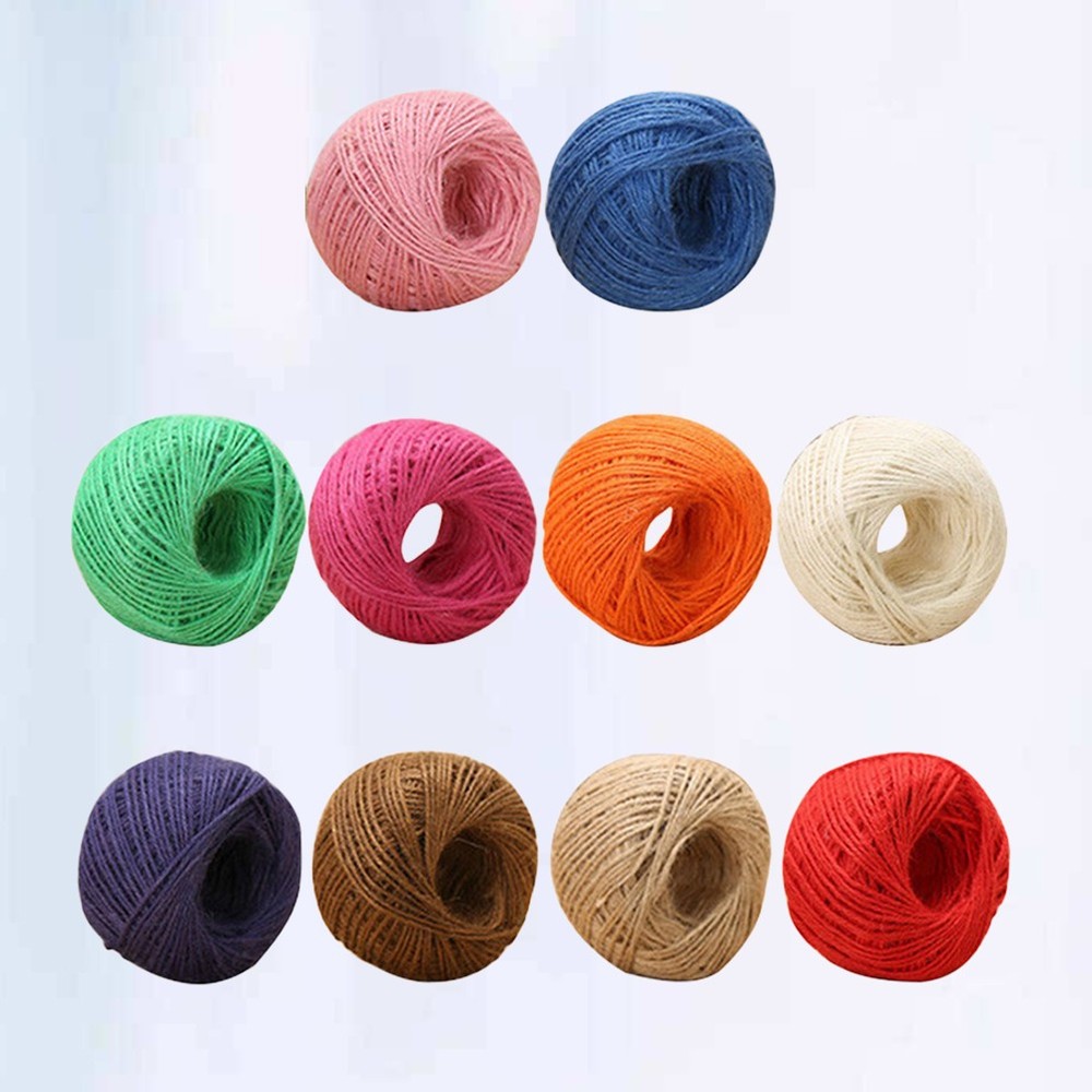 10 Pcs 25 M Jute Twine Rope Thick Decorative String for Gift Wrapping