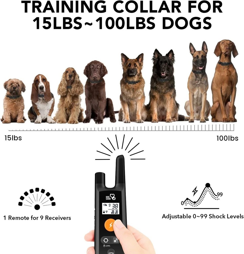 Rechargeable Dog Training Collar with Remote - Beep, Vibration & Shock Modes