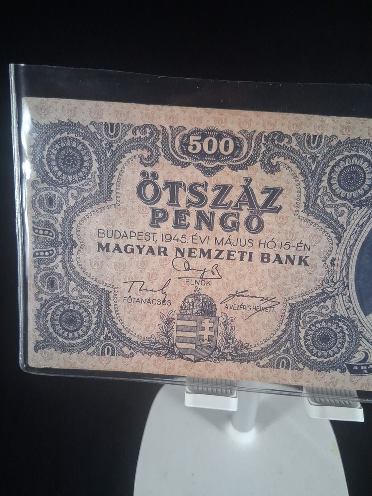 1945 HUNGARY 500 PENGO BANKNOTE VF