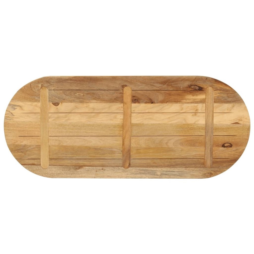 Table Top Natural Solid rough mango wood Medium Table Top Oval