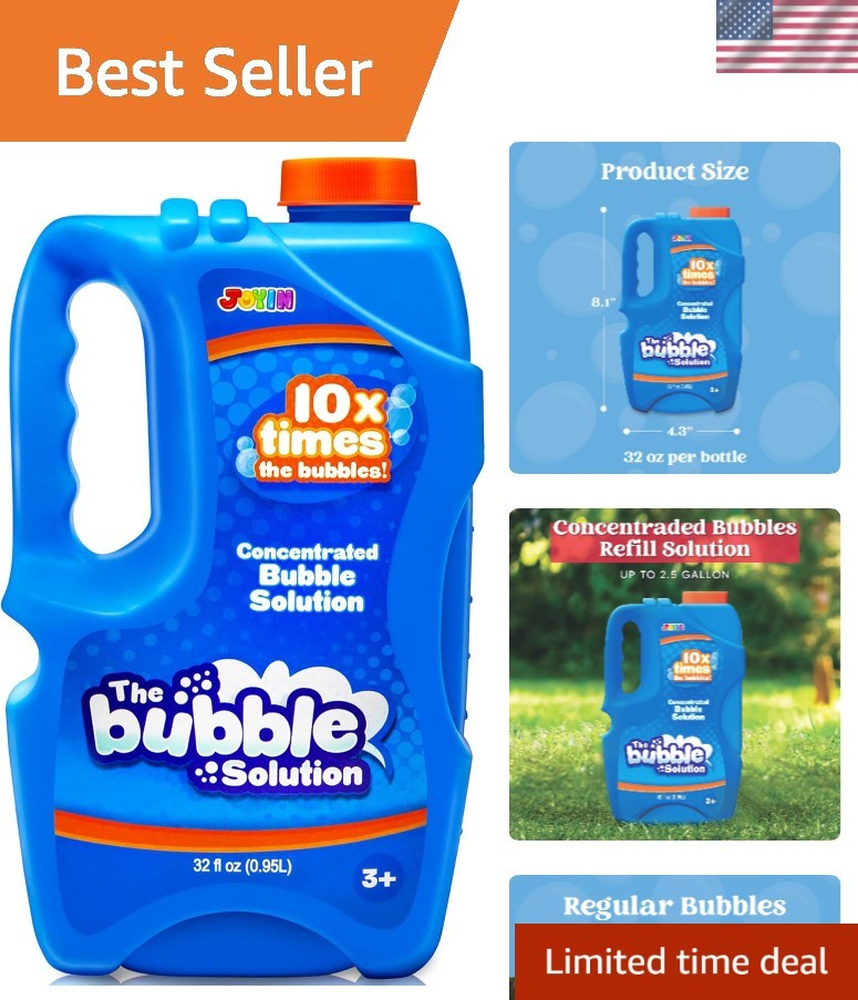 32 OZ  Concentrated Bubble Solution - Makes 2.5 Gallons of Fun