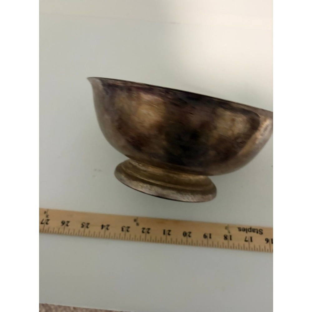 Unknown silversmith service award bowl with serial number Unknown silver content