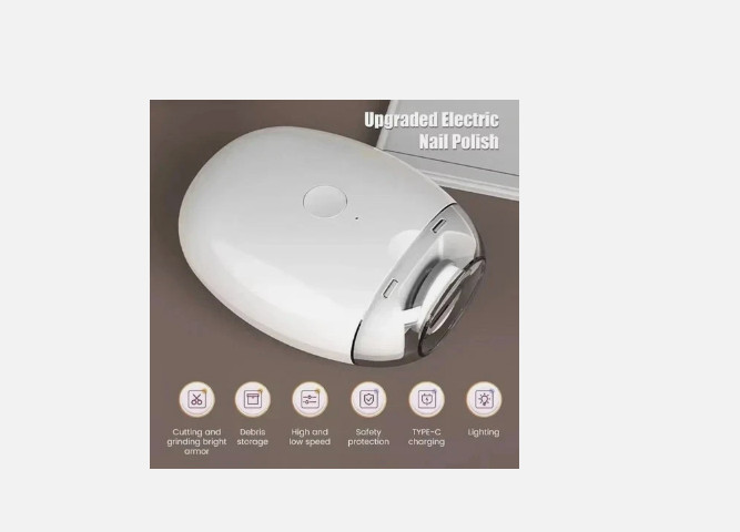Electric Nail Grinder Automatic LED Light Trimmer Toe Cutter Usb Rechargeable