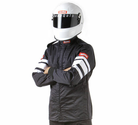 Racequip 121005 Black Driving Jacket Large Multiple Layer 120 Series SFI Rated