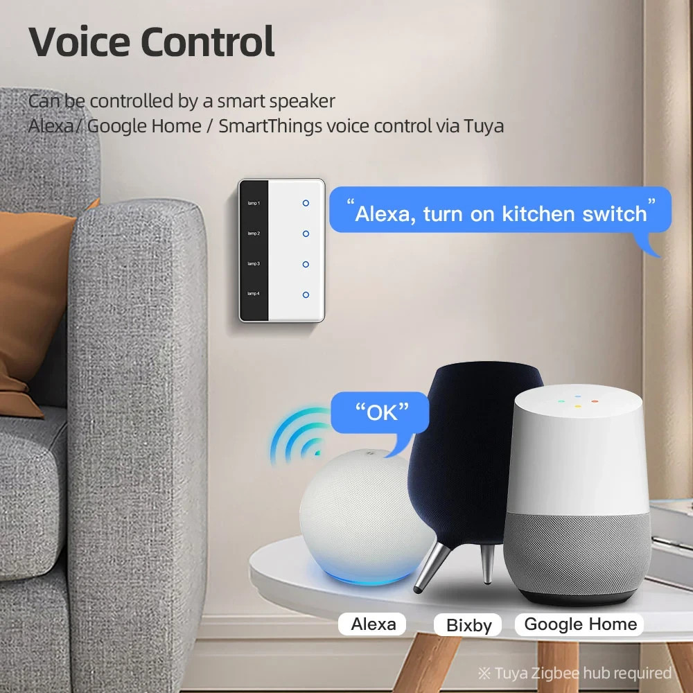 ZigBee Custom DisplayName Smart Touch Light Switch/AU RCM SAA/Apple Alexa Google