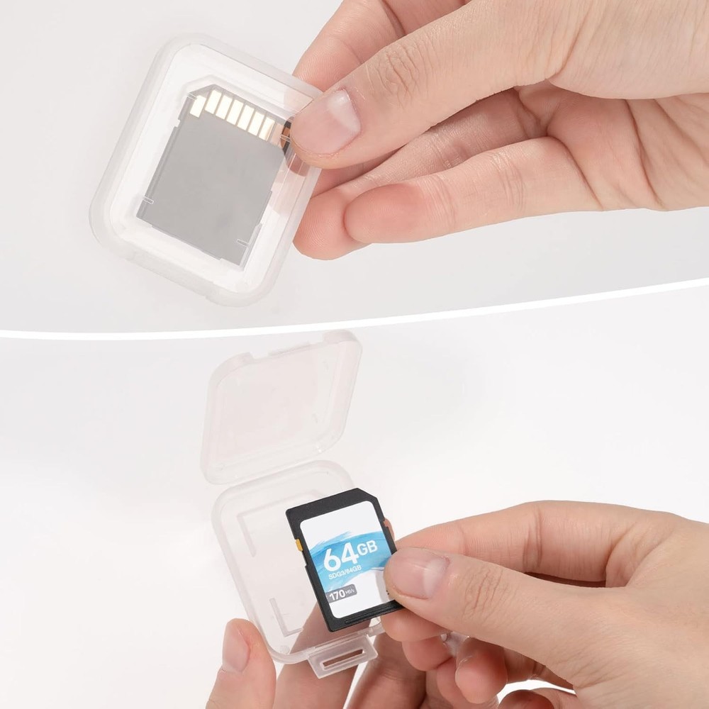 Transparent Standard SD SDHC Memory Card Case Holder Box Storage Boxes clear