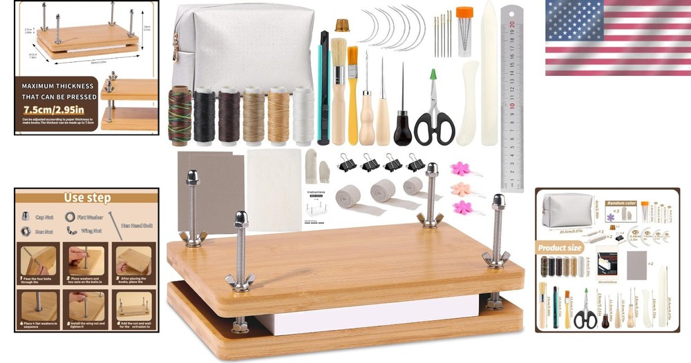 45-Piece Bookbinding Supplies Set - Tools for Creative Bookmaking