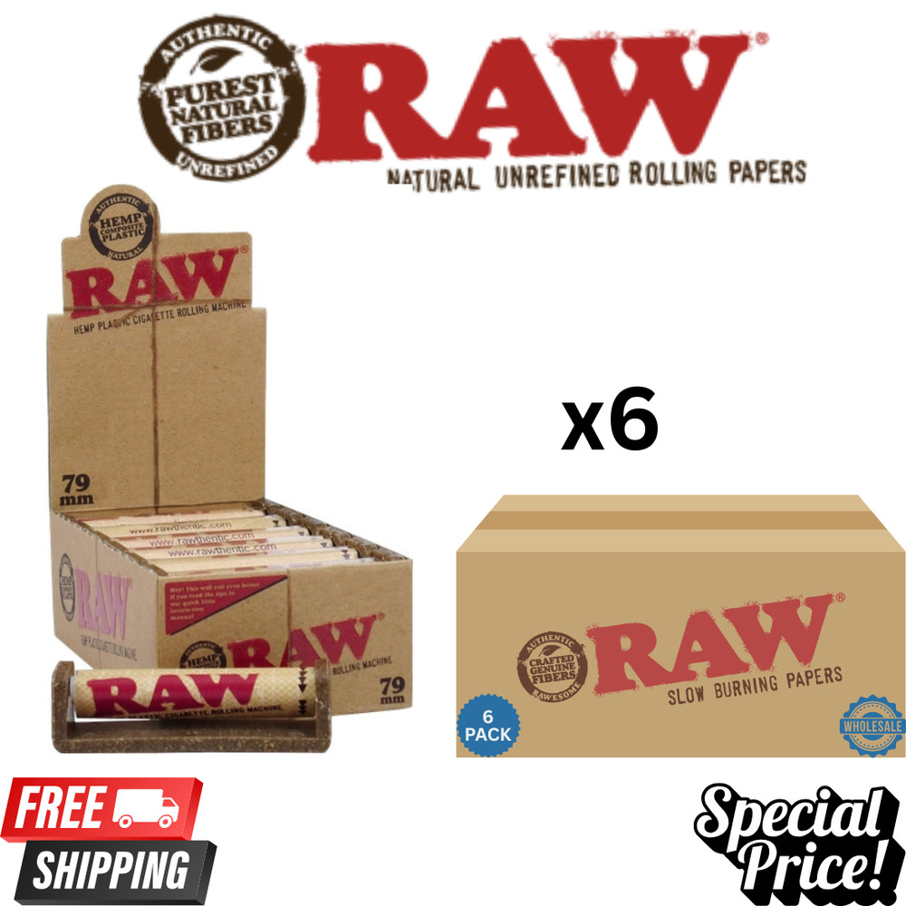 RAW 79mm Rolling Machine Authentic Roller 12ct Display (Lot 6) Bulk Wholesale