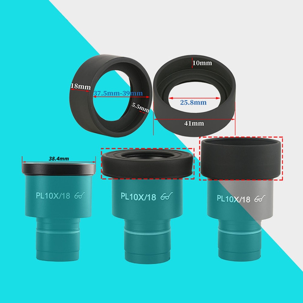 2 Pcs Microscope Eyepiece Eye Cup 41mm Diameter Flat Angle Rubber Eyepiece Cover