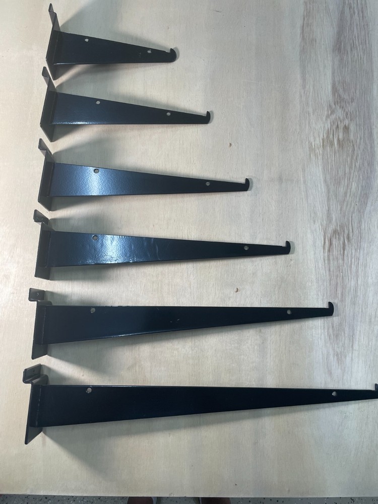 6" Black Shelf KNIFE EDGE Bracket for Slat wall Bracket 9 Quantity lot309-03
