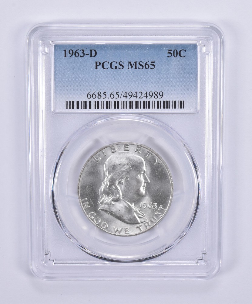 1963-D Franklin Half Dollar MS65 PCGS Blue Label