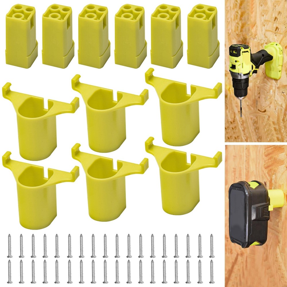 12 Pack Battery Holder Set for Ryobi 18V Tool – Wall Mount Storage Organizer for