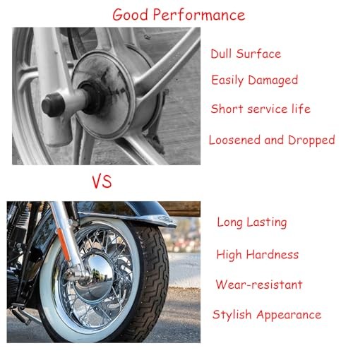 Axle Nut Covers,Skull Pattern Caps Compatible with HaXley Front Ha*ley Silver