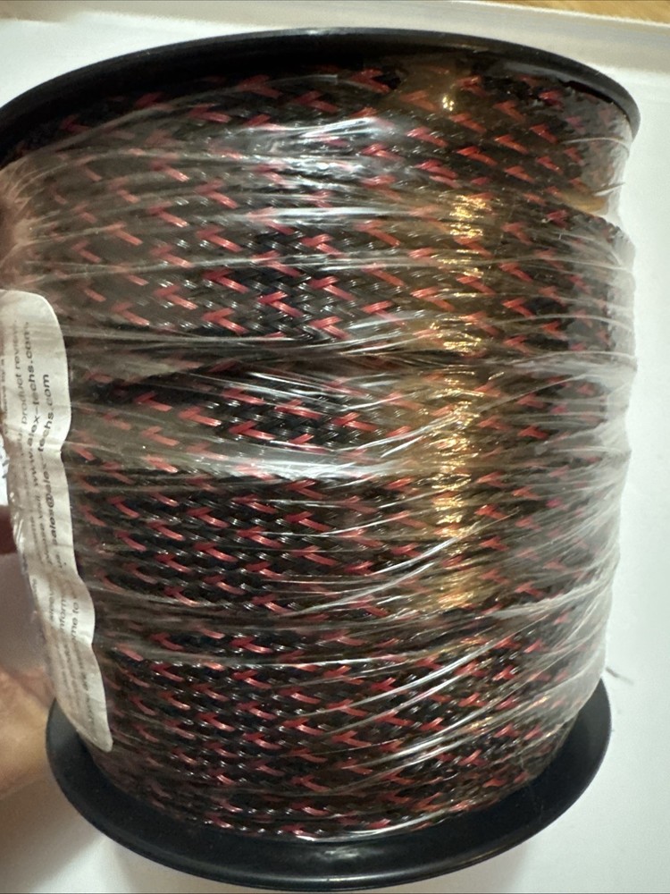Alex Tech 1" x 100ft Expandable Braided Sleeving for Cable Management Black/Red