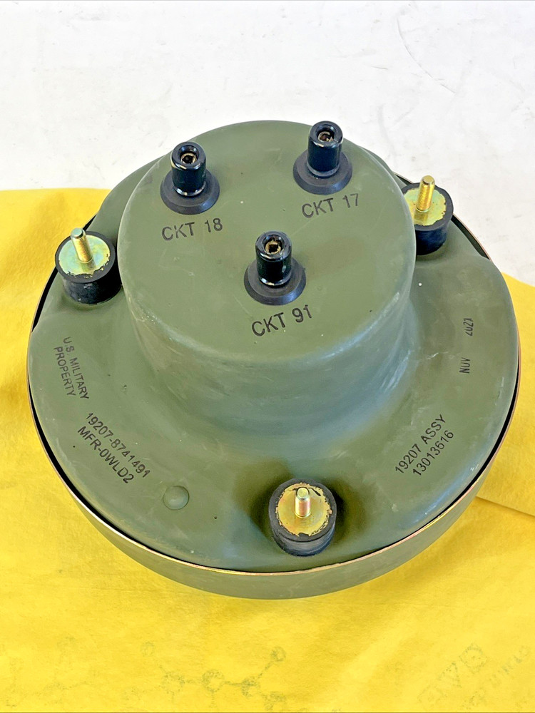 USGI M998, 3 Wire Interlog 13013616 7" Round LED Headlight w/ Green Housing NEW